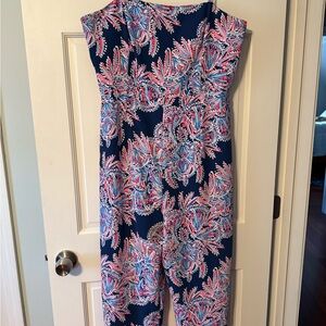 Lilly Pulitzer Vibrant Navy and Pink Jumpsuit